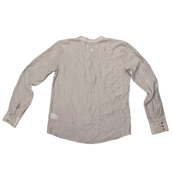 Brochu Walker Anglia Popover Blouse Top Mandarin Collar Crinkle Gauze Medium - Picture 7 of 8